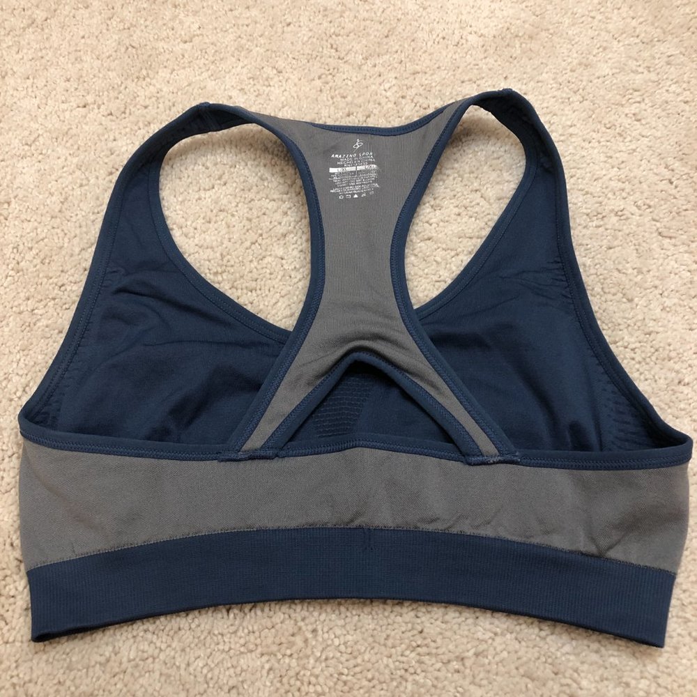 Amazing Sports Bra Blue Medium Support Bra Top - Picture 8 of 9